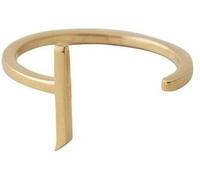 Design Letters Ring A-Z (Gold) J, Metal, One Size