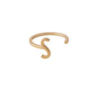 Design Letters Ring A-Z (Gold) S, Metal, One Size