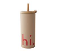 Design Letters Travel Life thermos with straw 50 cl Hi-beige