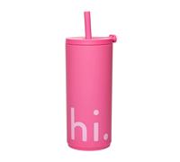 Design Letters Travel Life thermos with straw 50 cl Hi-cherry pink