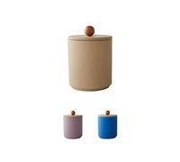 Design Letters Treasure Jar Beige | Storage Jars with Wooden Lid 250 ml | Fine Bone China | Storage Container for Household and Kitchen | Storage Box with Lid