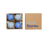 Design Letters XMAS Stories christmas bauble Ø4 cm 4 parts Cobalt blue-light blue