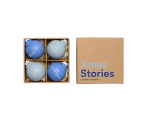 Design Letters XMAS Stories christmas bauble Ø4 cm 4 parts Cobalt blue-light blue