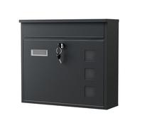 Design Mailbox V12 black Letterbox Postbox Pillar Letter Mail Post Box