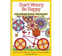 Design Originals Don't Worry, Be Happy Coloring Book Treasury: Color Your Way to a Calm, Positive Mood (Coloring Collection): 4,Multicolour,22.22x27.94x2.54 cm