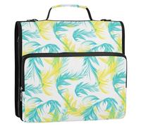 Design Phoenix Neon Yellow Blue 1.5-Inch 3-Rings Binder Organizer with Shoulder Strap Multiple Pockets Documents Files Storage Bag for Office School