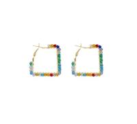 Design sense handcrafted crystal multi-colored earrings for women, small group elegant temperamen