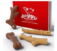 Design Shed Dog Chew Toys 4 Piece, Wood Sawdust Durable Dog Chew Toy Bone For Aggressive Chewers With Real Beef And Bacon Flavor, Bones For all Small to Medium dog Breed