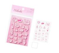 Design Silicone Stamper with Anti-Slip Acrylic Grip for Card Making and Invitation Crafting Projects Diary Decoration Postage