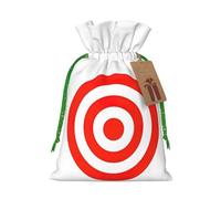 Design Target Print Christmas Drawstring Gift Bags Holiday Party Xmas Birthday Favors Present Sacks