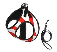 Design Target Print Harness Leash Set For Cats And Dogs, Reflective Adjustable, Soft Breathable Mesh Vest With Escape-Proof Lead, For Small Pets And Kitten Puppies