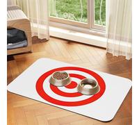 Design Target Print Pet Food Mat Absorbent Non Slip PU Leather Feeding Mat for Dogs Cats Rubber Bottom
