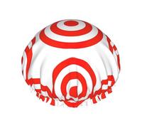 Design Target Print Reusable Double Layer Shower Hat Elastic Band Design, Fits Most Head Sizes