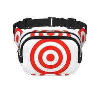 design target Print Square Double Layer functionality Waist Bag Unisex Crossbody Pack Travel Workout, Black, One Size