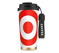 Design Target Print Steel Coffee Mug,Coffee Thermos Outdoor,Camping Mug with Leak-Proof Lid,Portable Cups for Keep Hot/Ice