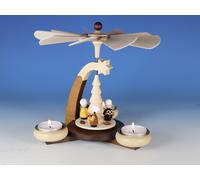 Design Tea Light Pyramid Brown / Natural 'Christmas Bakery' WxH 19,5x19cm New