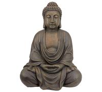 Design Toscano AL1614 Meditative Buddha of the Grand Temple Garden Statue, Medium 66 cm, Polyresin, Dark Stone