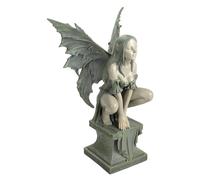 Design Toscano CL5047 Celtic Fairy's Perilous Perch Outdoor Garden Statue, Polyresin, Two Tone Stone, Large, 48.5 cm