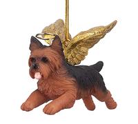 Design Toscano Christmas Tree Ornaments - Honor The Pooch Yorkie Holiday Angel Dog Ornaments - Christmas Decorations
