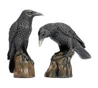 Design Toscano CL6170 Mystic Night Raven Gothic Statues, 15 cm, Set of Two,
