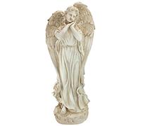 Design Toscano Constance's Conscience Angel Religious Garden Statue, 81.25 cm, Polyresin, Antique Stone