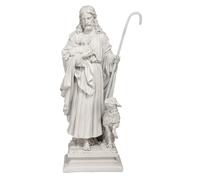 Design Toscano EU1785 Jesus the Good Shepherd Religious Garden Statue, Large, 71 cm, Polyresin, Antique Stone, Off White