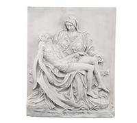 Design Toscano EU4992 Pieta Sculptural Wall Frieze, Antique Stone, 26"H x 12"W
