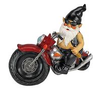 Design Toscano QM7512103 Axle Grease the Biker Garden Gnome Motorcycle Statue, 33 cm, Polyresin, Full Color