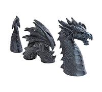 Design Toscano The Dragon of Falkenberg Castle Moat Lawn Garden Statue, 71 cm Total, Polyresin, Grey Stone