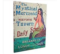 Design Toscano The Mystical Mermaid Tavern Canvas Wall Hanging, Multi/Color