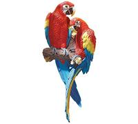 Design Toscano Tropical Scarlet Macaws Wall Sculpture, 56 cm, Polyresin, Full Colour, 22 Inch