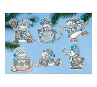 Design Works 1689 Cocoa Snowmen Plastic Canvas Ornaments, Multi-Color