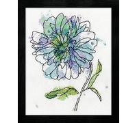 Design Works Blue Floral Cross Stitch Kit, Cotton, Multi-Colour, 20 x 25.5 x 0.1 cm