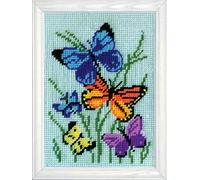 Design Works "Butterflies Galore 12-Count Interlock Printed Canvas, Multi-Colour