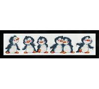 Design Works Counted Cross Stitch Kit 4"X18"-Penguin Row (14 Count)