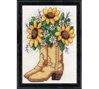 Design Works Counted Cross Stitch Kit 5"X7"-Cowboy Boots (14 Count)