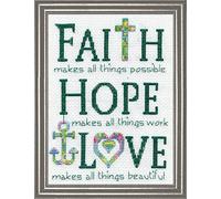 Design Works Counted Cross Stitch Kit 5"X7"-Faith (14 Count)