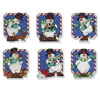 Design Works Counted Cross Stitch Kit - Candy Cane Snowman Ornaments
