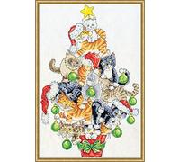 Design Works Crafts Counted Christmas Tree for Cats Cross Stitch Kit 3419