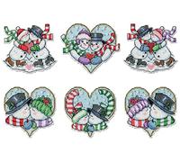 Design Works Crafts Counted Cross Stitch Ornament Kit, Snow Couple