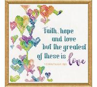 Design Works Crafts, Faith, Hope & Love Counted Cross Stitch Kit