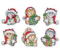 Design Works Crafts Gifted Cats Counted Cross Stitch Ornament Kit