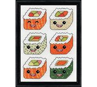 Design Works Crafts Happy Sushi Counted Cross Stitch Kit, White