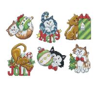 Design Works Crafts Inc. Christmas Cats Counted Cross Stitch Ornament Kit - Set/6