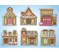 Design Works Crafts Inc. Gingerbread Houses Counted Cross Stitch Ornament Kit - Set/6