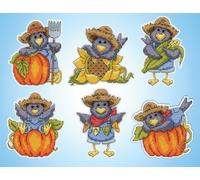 Design Works Crafts Inc. Harvest Crows Counted Cross Stitch Ornament Kit - Set/6