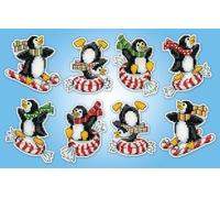 Design Works Crafts Peppermint Penguins Counted Cross Stitch Ornament Kit - Set of 8