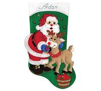Design Works Crafts "Santa and Reindeer Felt Applique Stocking Embroidery Kit, Multi-Colour