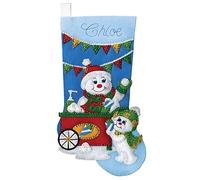 Design Works Crafts Snowcone Snowman Felt Stocking Kit, White