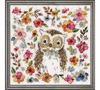 Design Works Crafts Watercolor Owl Counted Cross Stitch Kit, White